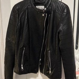 Women’s black leather jacket